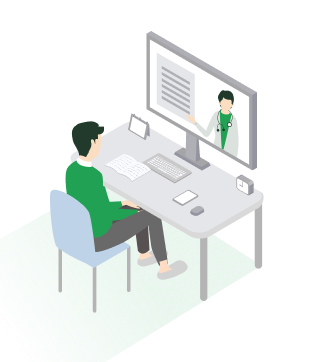 リモート面談を受ける社員のイメージ